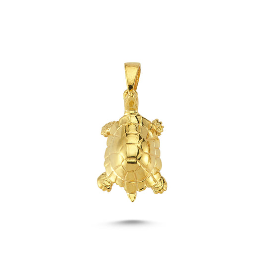 14K Gold Tortoise Animal Charm Necklace