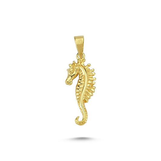 14K Gold Seahorse Animal Charm Necklace