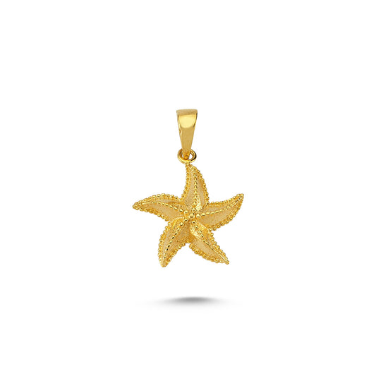 14K Gold Starfish Animal Charm Necklace