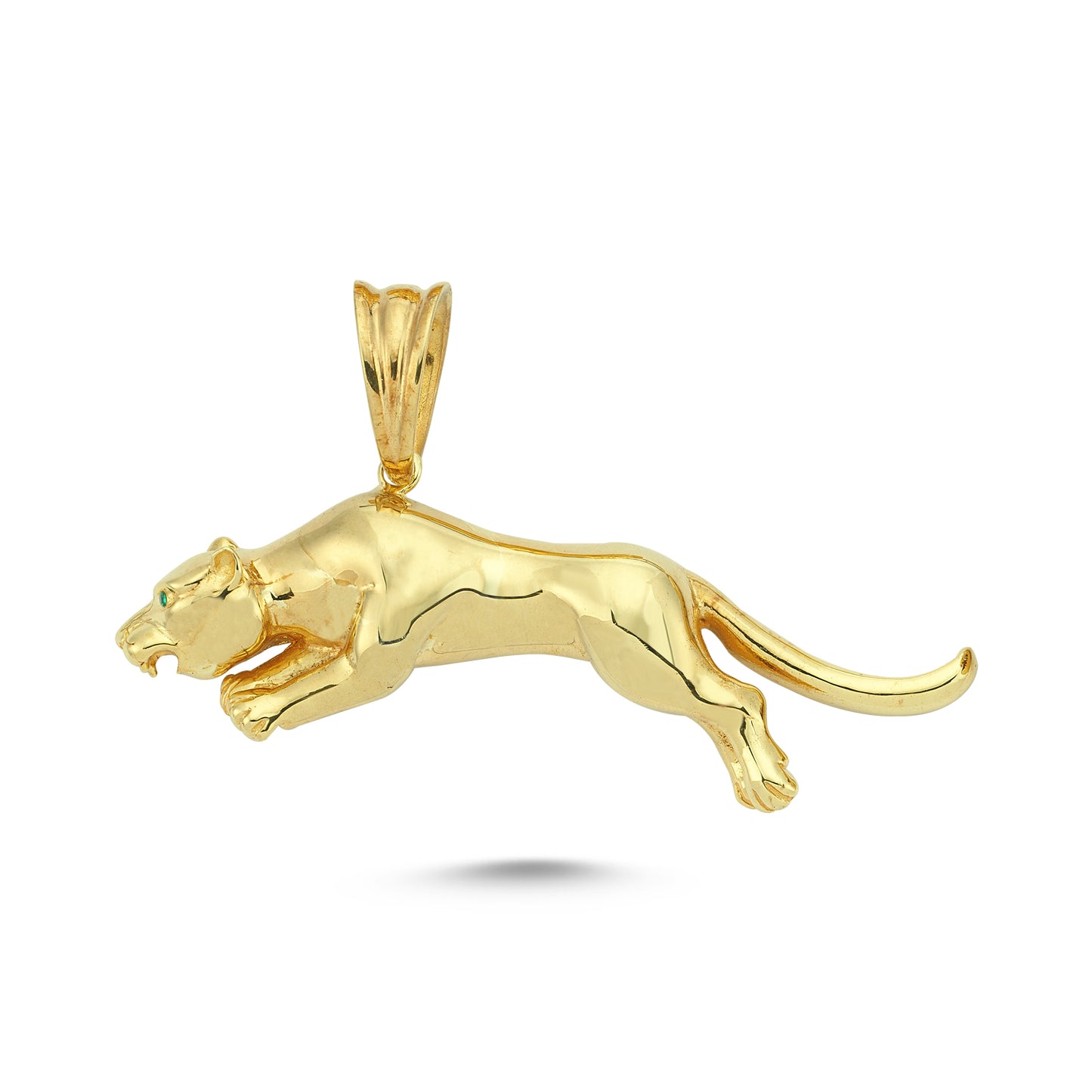 14K Gold Tiger Animal Charm Necklace