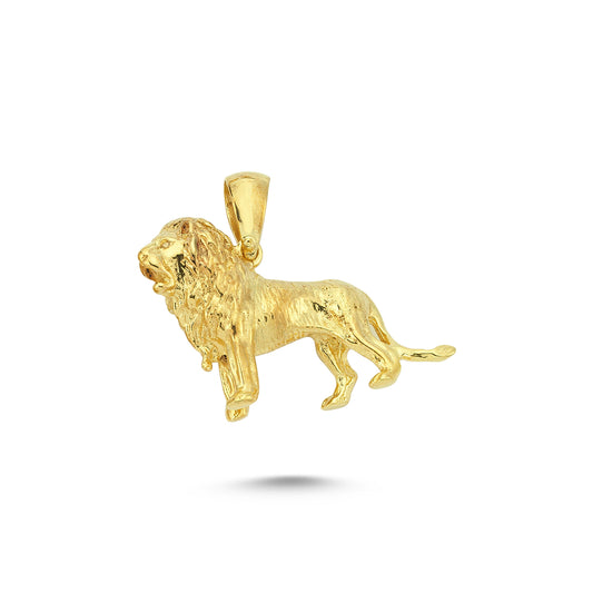 14K Gold Lion Animal Charm Necklace