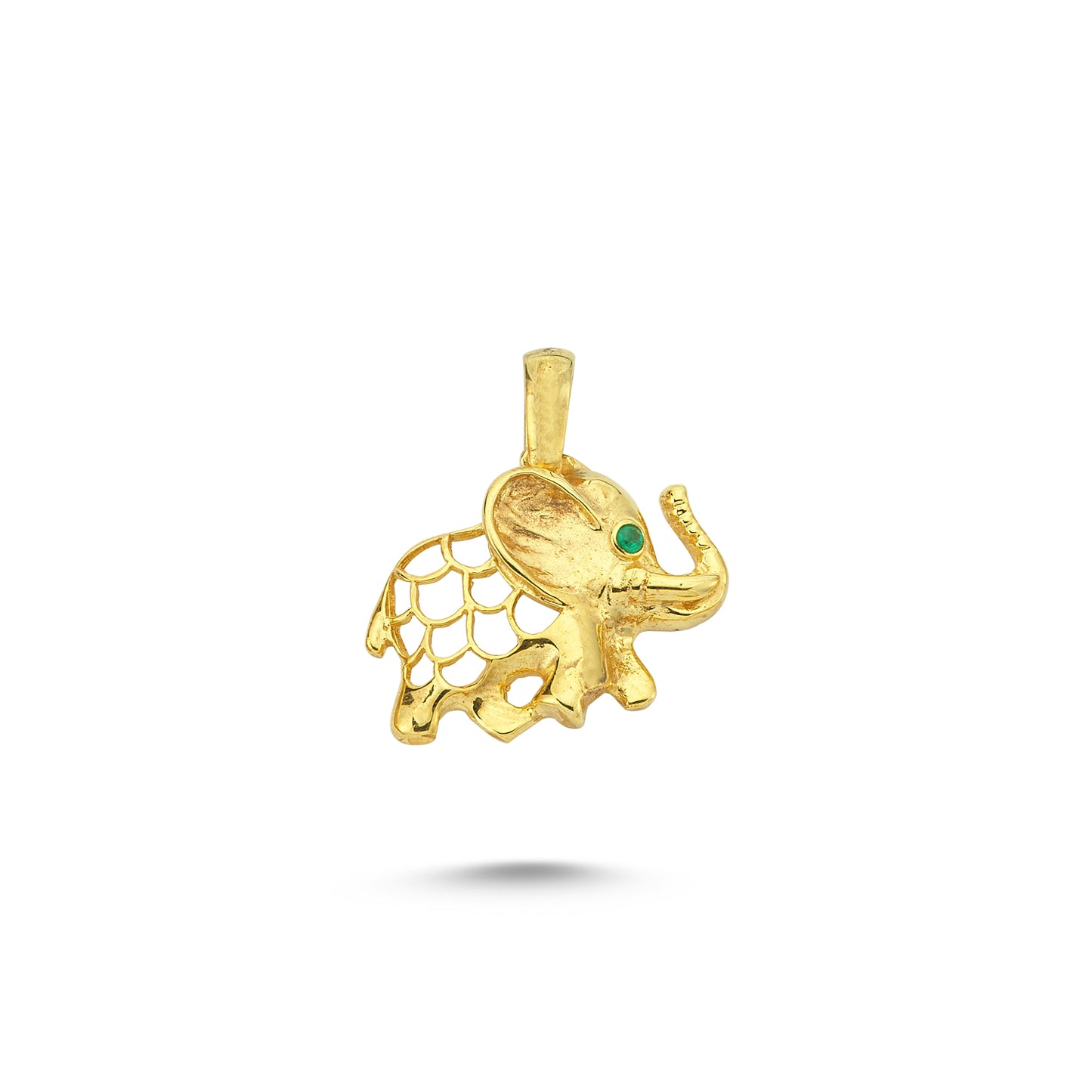 14K Gold Elephant Animal Charm Necklace