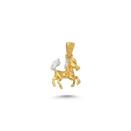 14K Gold Horse Animal Charm Necklace