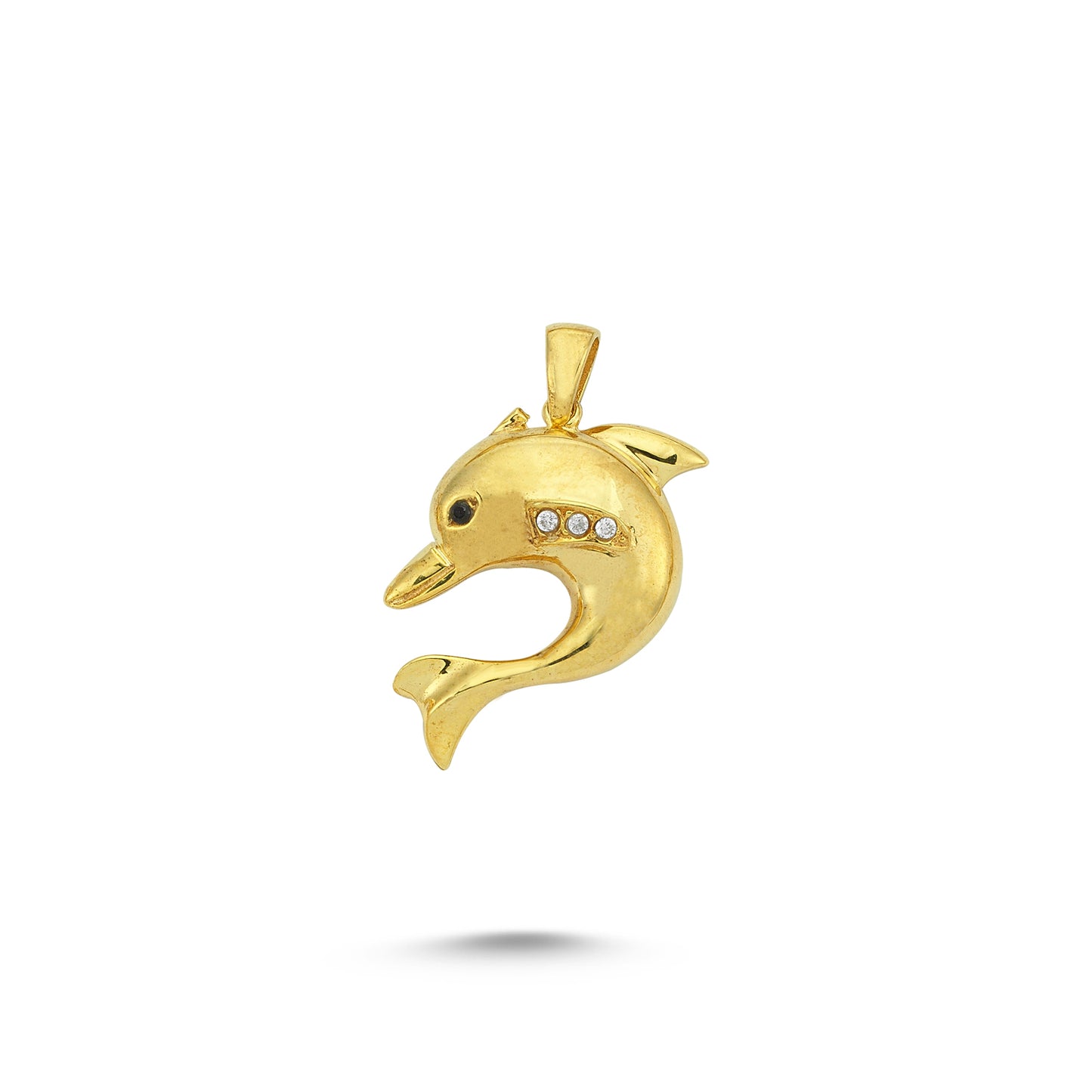 14K Gold Dolphin Animal Charm Necklace