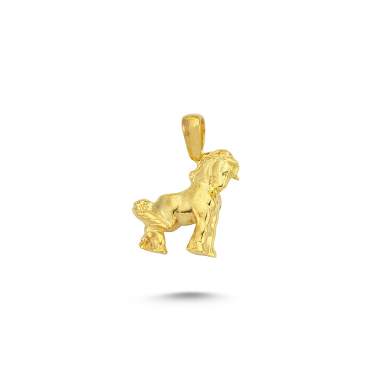 14K Gold Horse Animal Charm Necklace