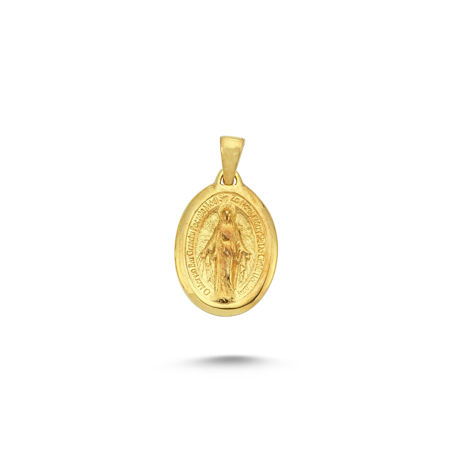 14K Gold Miraculous Mother Mary Charm Necklace