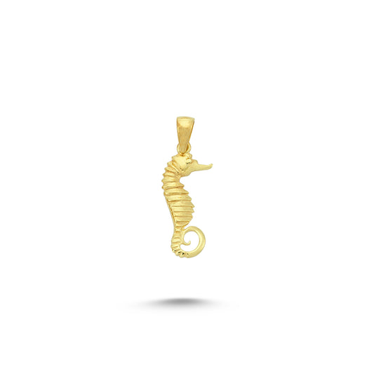 14K Gold Seahorse Animal Charm Necklace