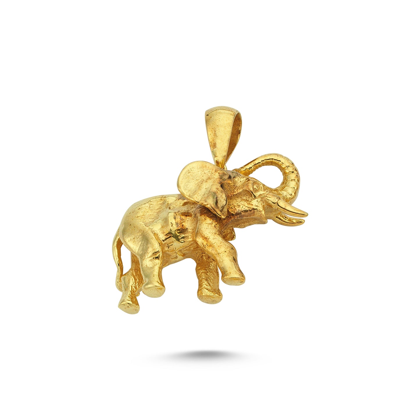 14K Gold Elephant Animal Charm Necklace