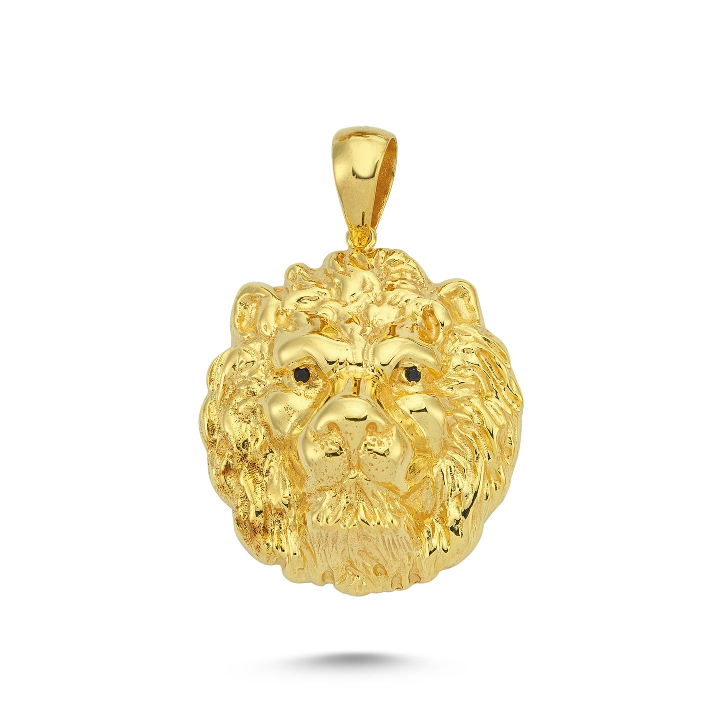 14K Gold Lion Head Animal Charm Necklace