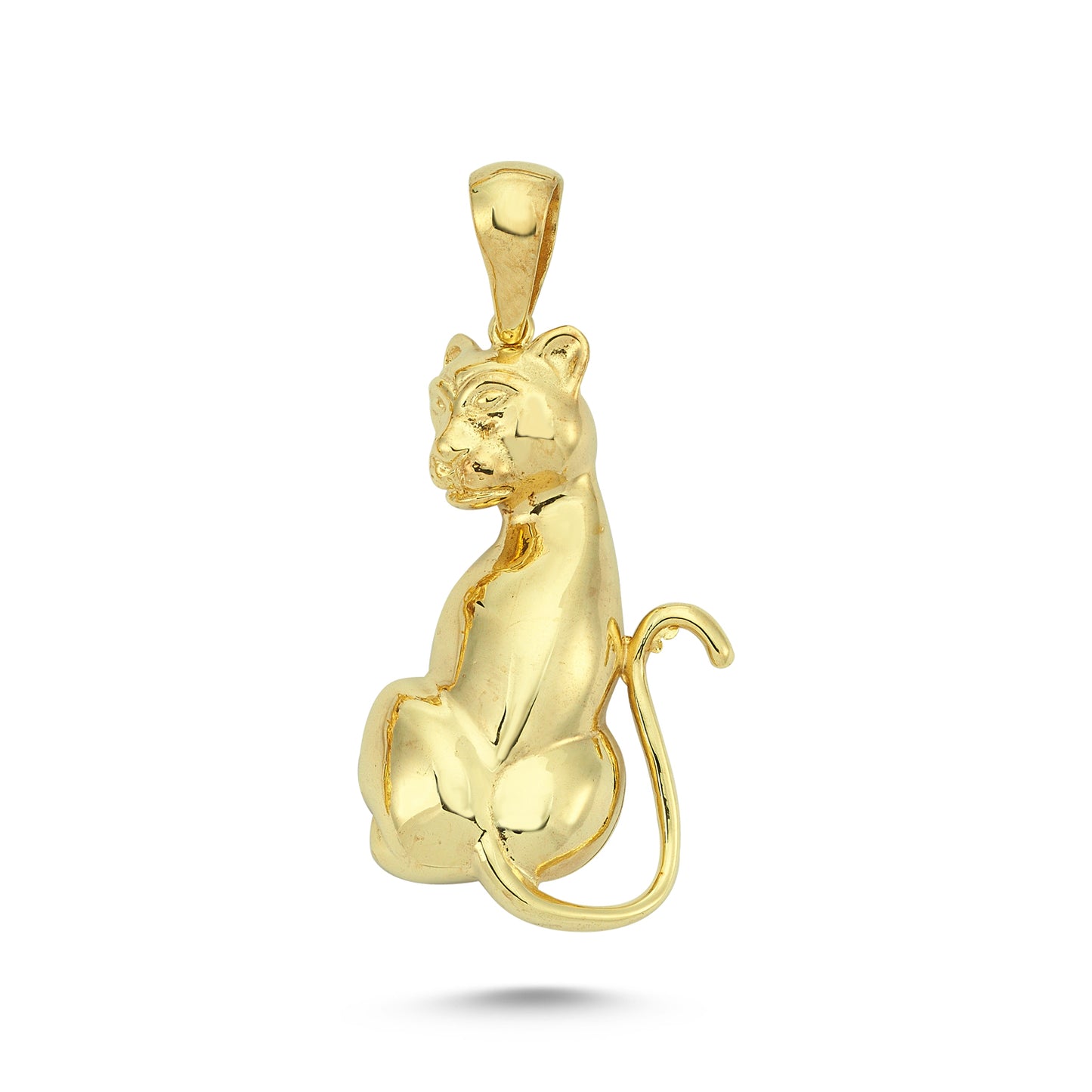 14K Gold Panther Animal Charm Necklace