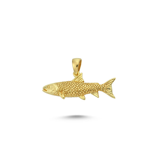 14K Gold Fish Animal Charm Necklace