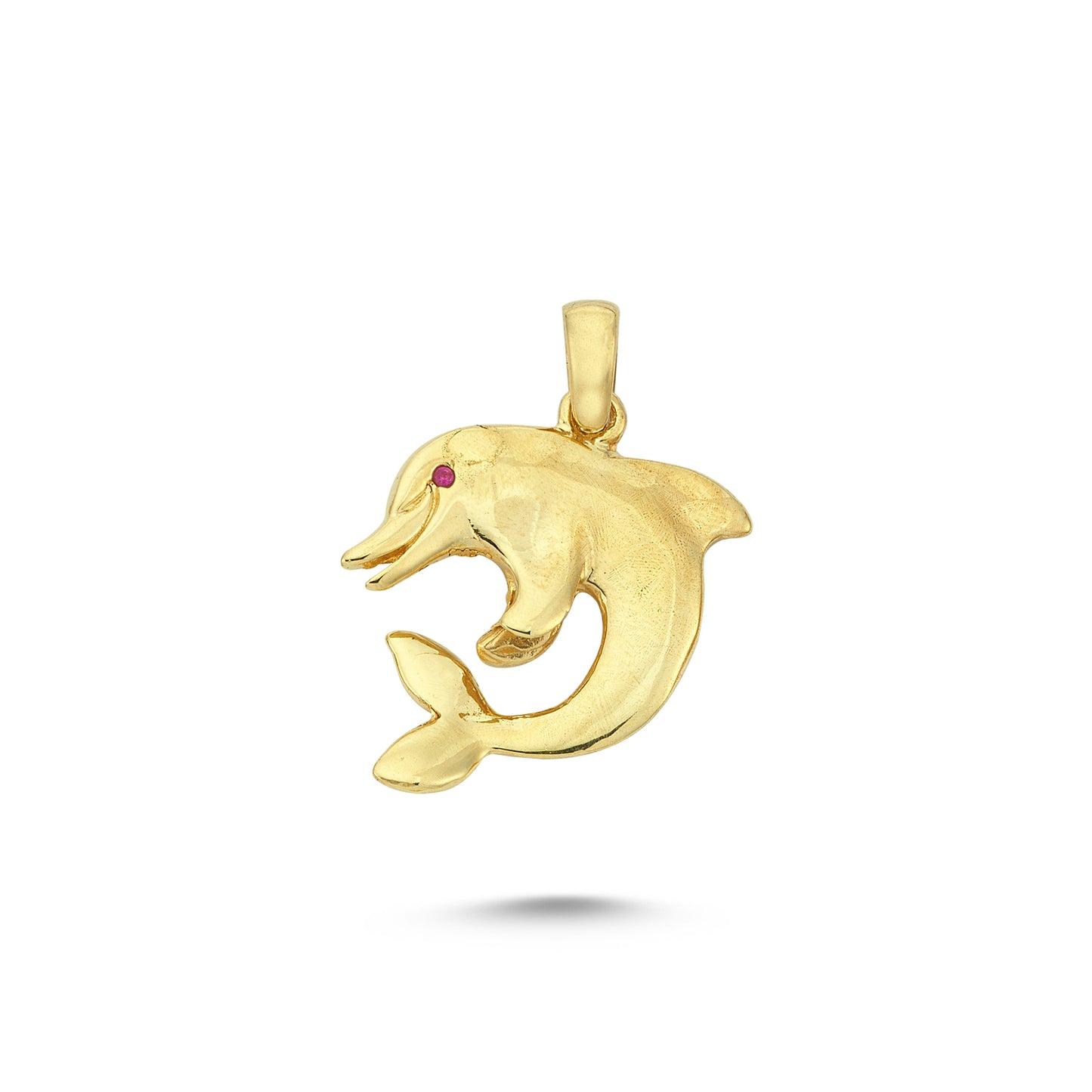 14K Gold Dolphin Animal Charm Necklace