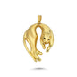 14K Gold Panther Animal Charm Necklace