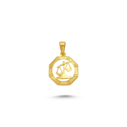 14K Gold Libra Zodiac Charm Necklace