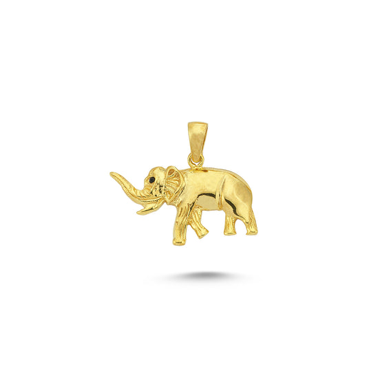 14K Gold Elephant Animal Charm Necklace