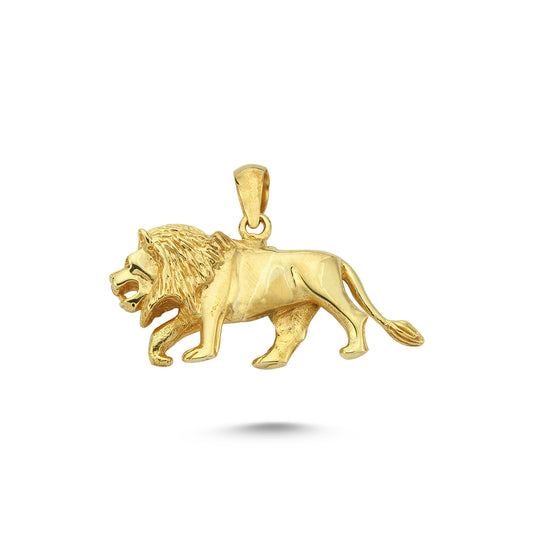 14K Gold Lion Animal Charm Necklace