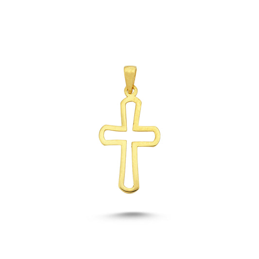 14K Gold Cross Charm Necklace