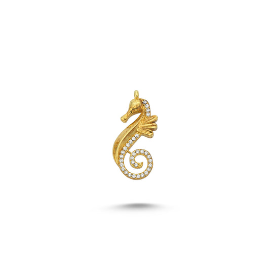 14K Gold Seahorse Animal Charm Necklace