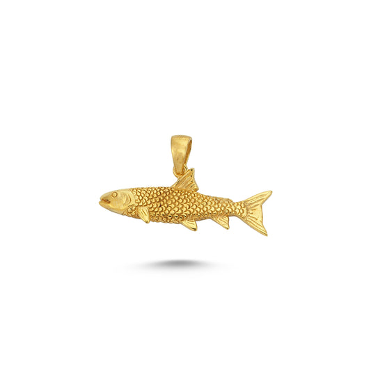 14K Gold Fish Animal Charm Necklace