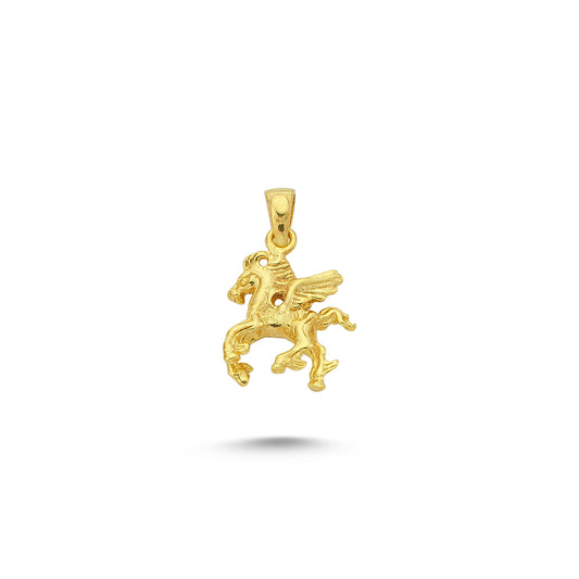 14K Gold Pegasus Animal Charm Necklace