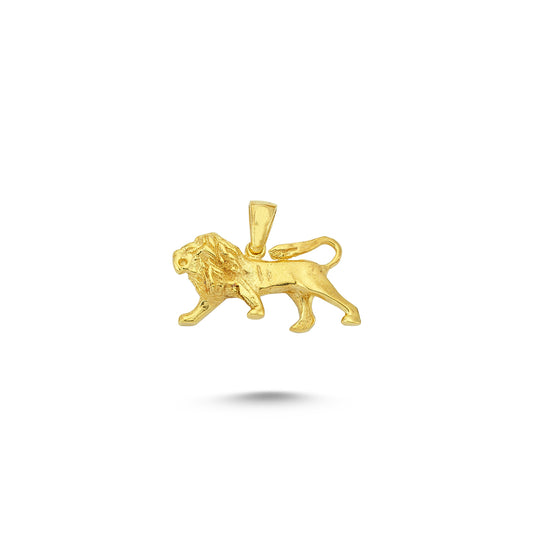 14K Gold Lion Animal Charm Necklace