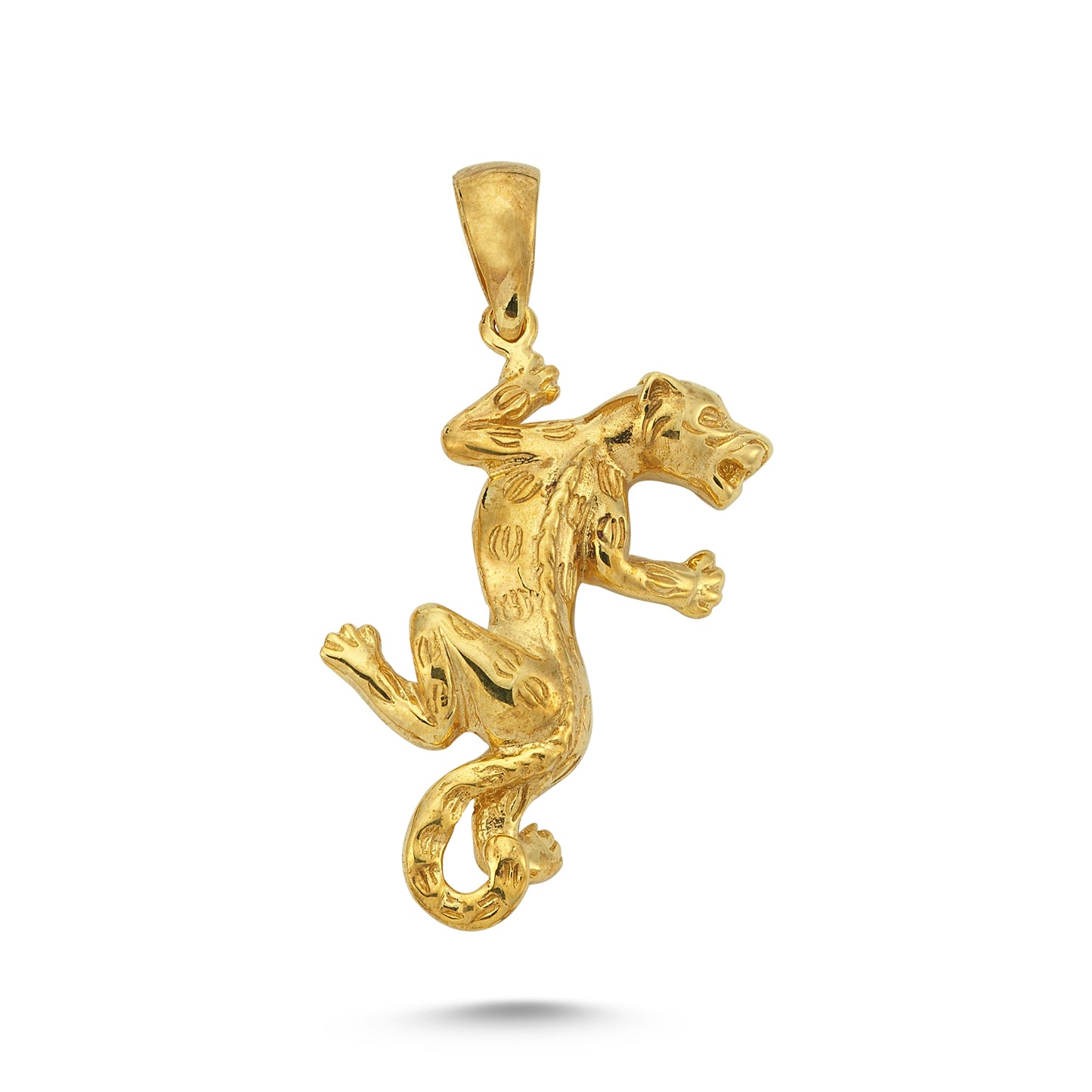 14K Gold Tiger Animal Charm Necklace