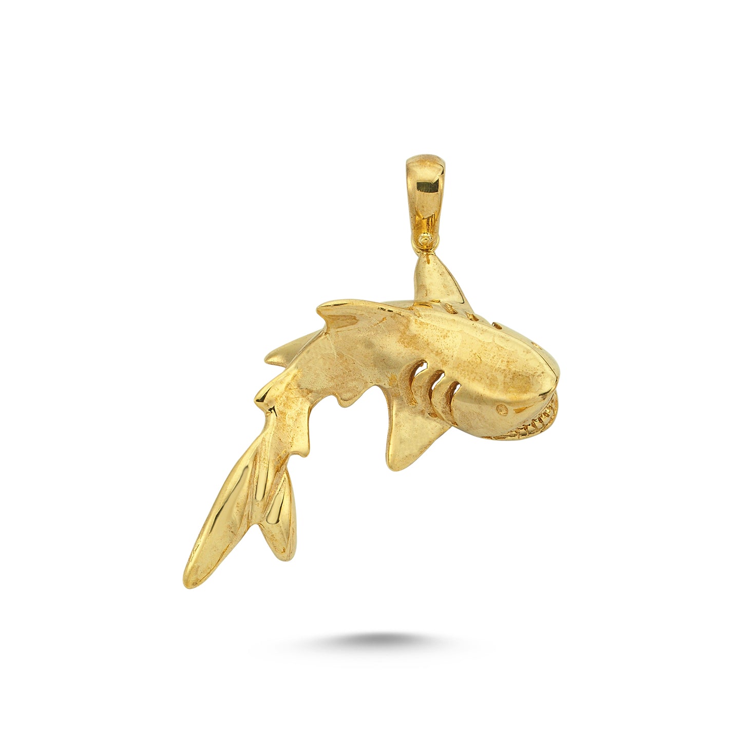 14K Gold Shark Animal Charm Necklace