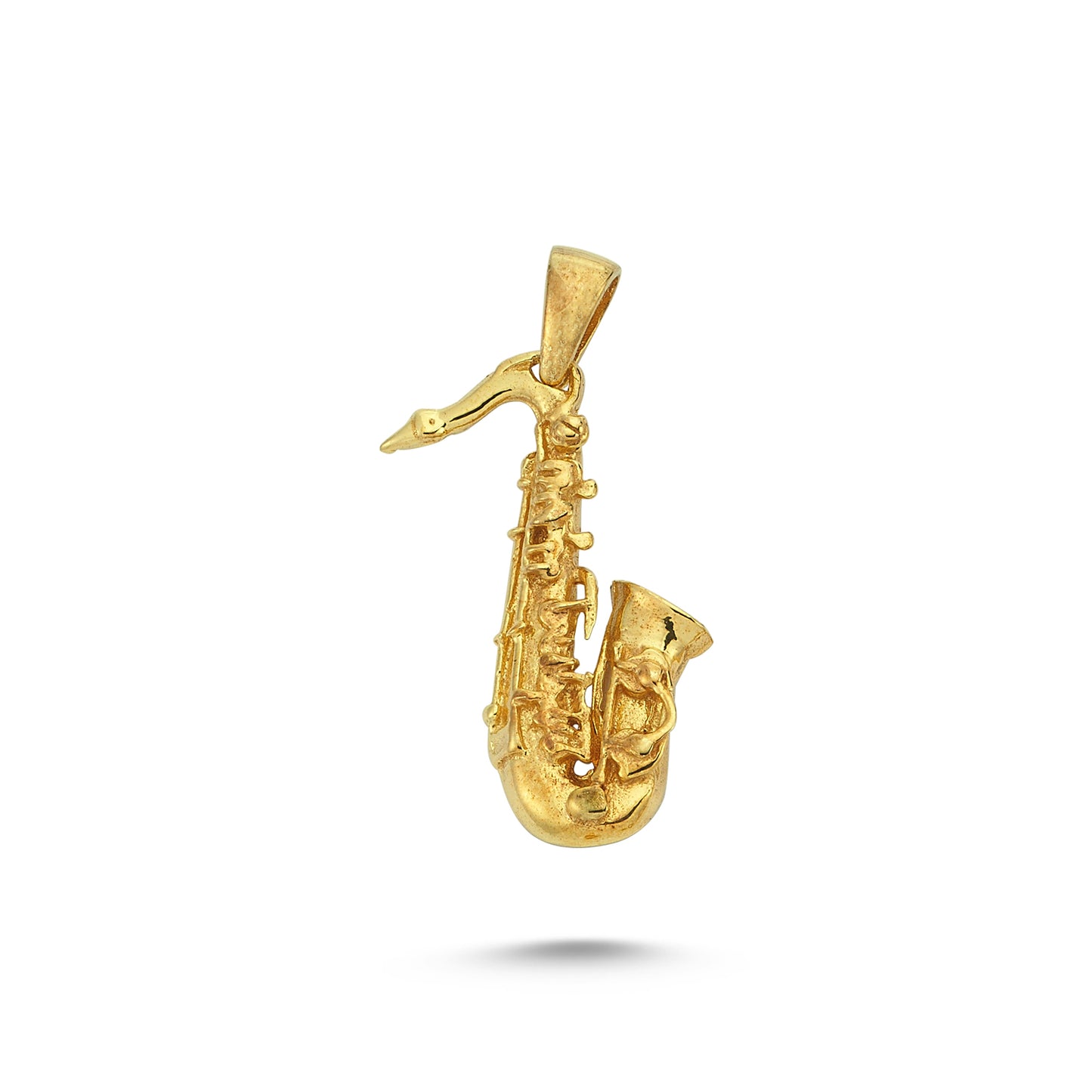 14K Gold Saxophone Charm Necklace