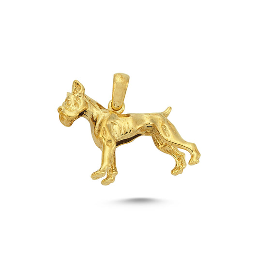 14K Gold Doberman Dog Animal Charm Necklace