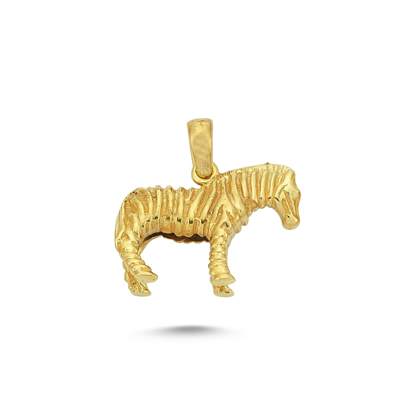 14K Gold Zebra Animal Charm Necklace