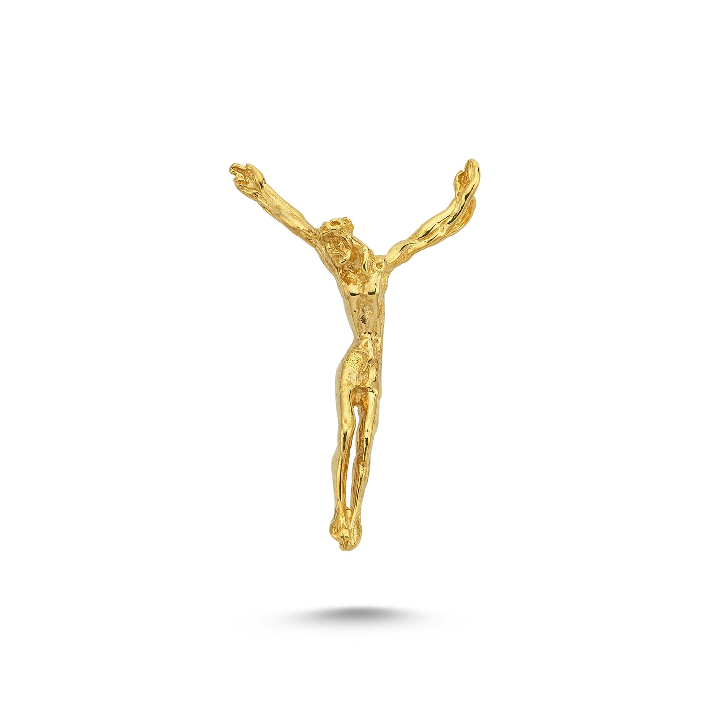 14K Gold Jesus Christ Charm Necklace