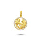 14K Gold Cancer Coin Charm Necklace