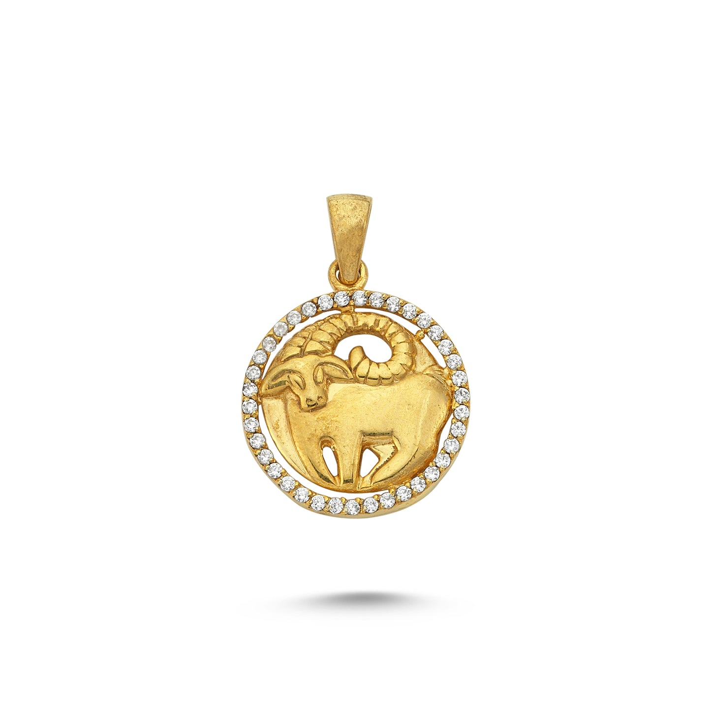 14K Gold Aries Coin Charm Necklace