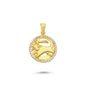 14K Gold Taurus Coin Charm Necklace