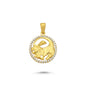 14K Gold Leo Coin Charm Necklace