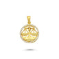 14K Gold Libra Coin Charm Necklace