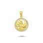 14K Gold Aquarius Coin Charm Necklace