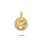 14K Gold Pisces Coin Charm Necklace