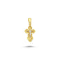 14K Yellow and White Gold Cross Charm Necklace