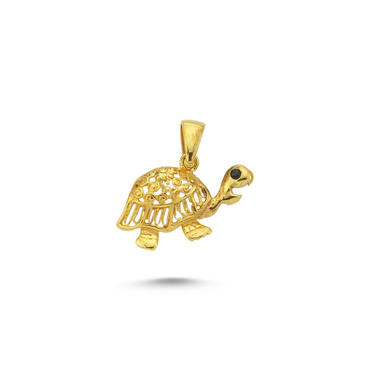 14K Gold Tortoise Animal Charm Necklace