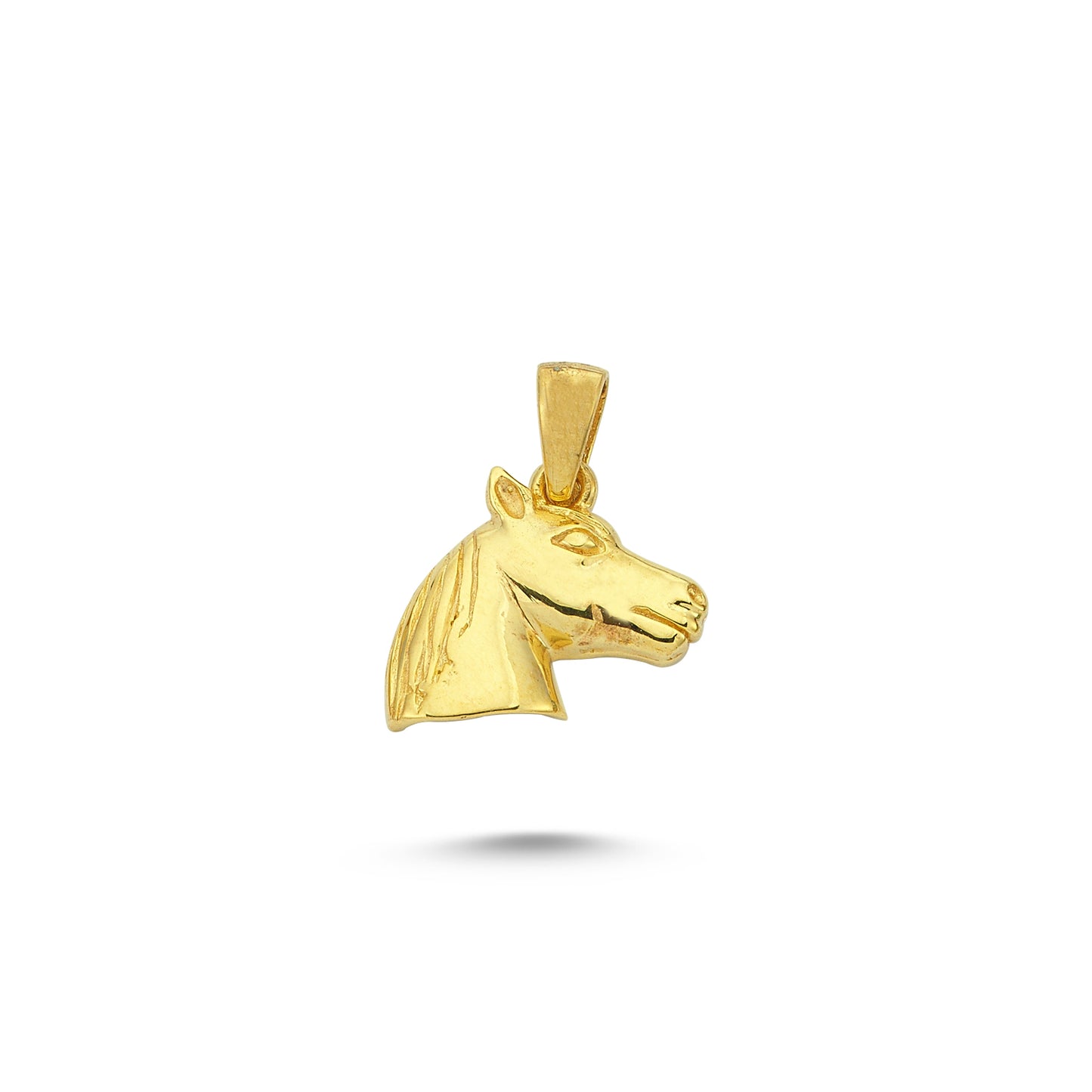 14K Gold Horse Head Animal Charm Necklace