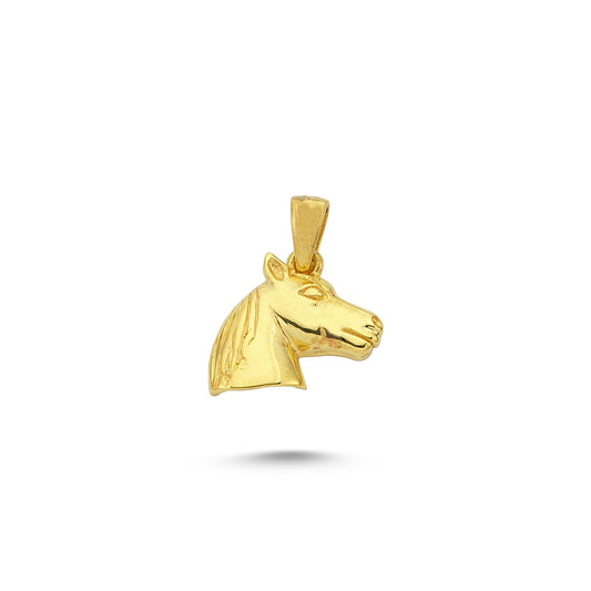 14K Gold Horse Head Animal Charm Necklace