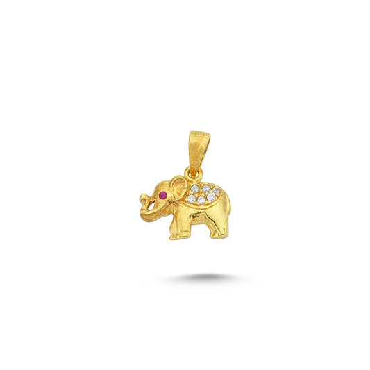 14K Gold Elephant Animal Charm Necklace