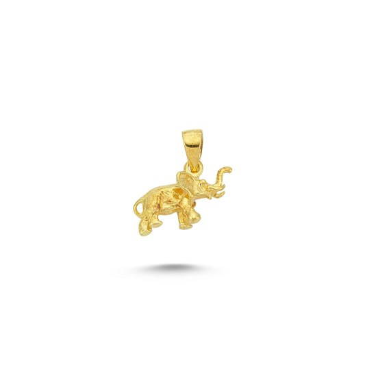 14K Gold Elephant Animal Charm Necklace