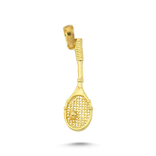 14K Gold Badminton Racket Charm Necklace