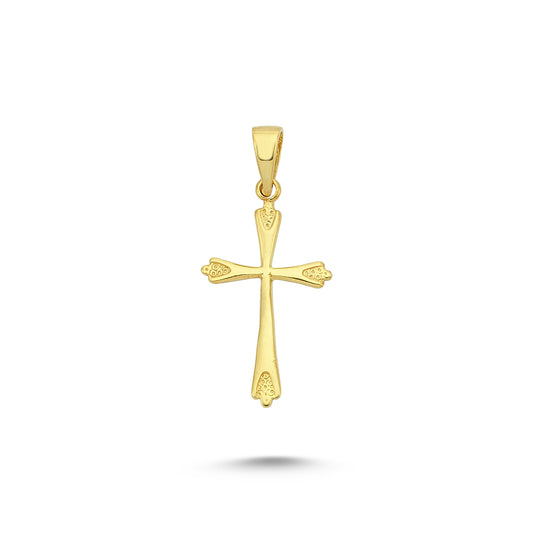 14K Gold Cross Charm Necklace