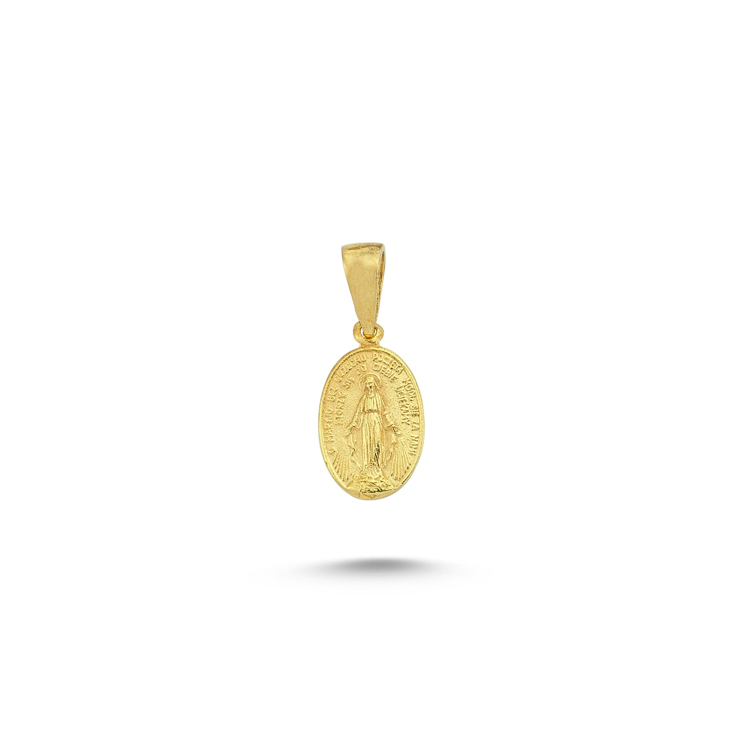 14K Gold Miraculous Mother Mary Charm Necklace