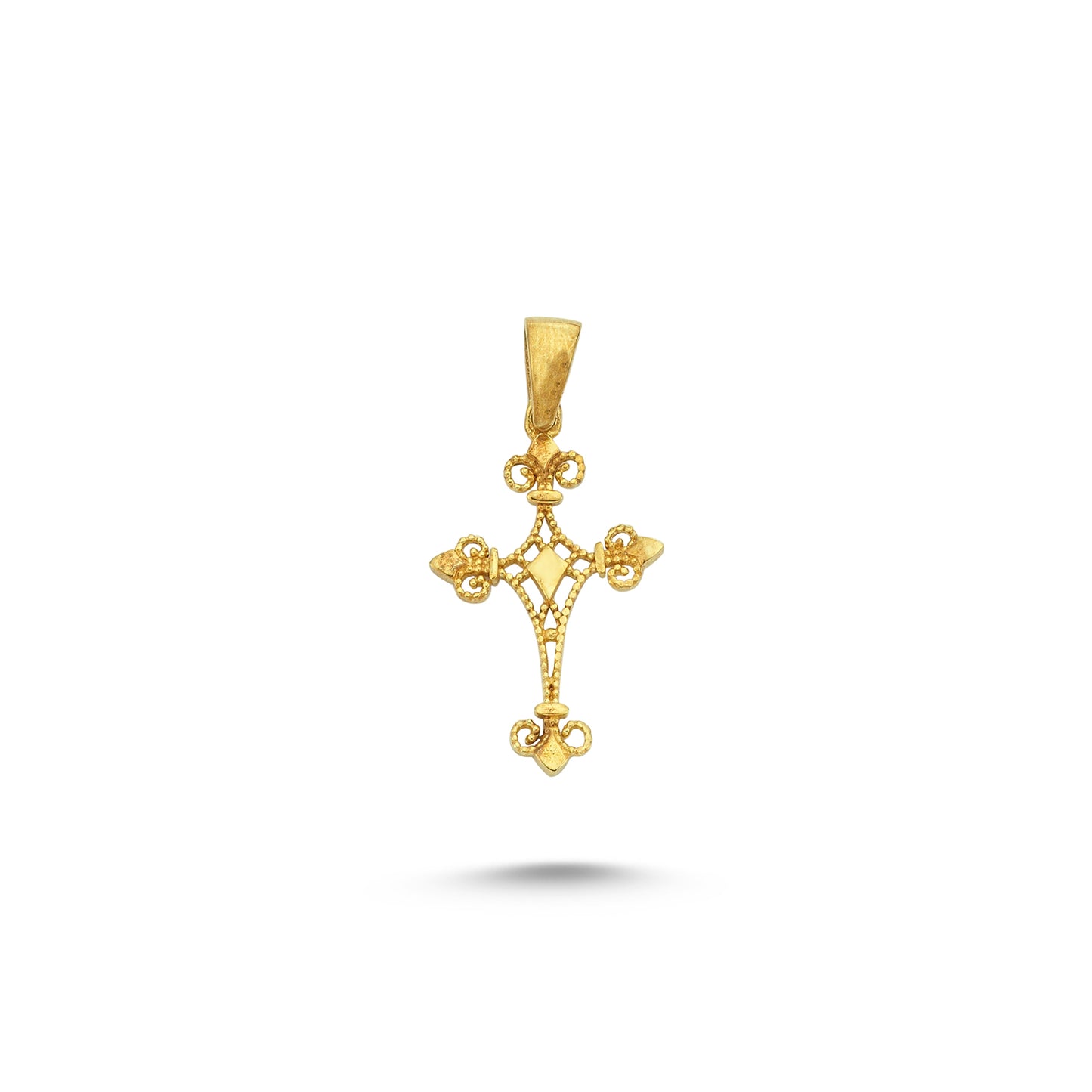 14K Gold Filigree Cross Pendant