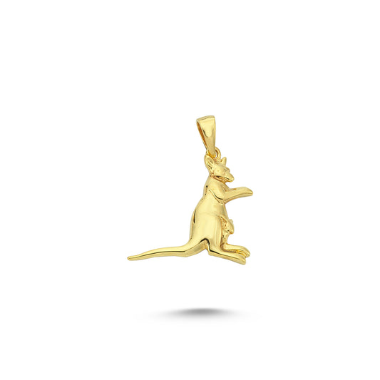 14K Gold Kangaroo Animal Charm Necklace