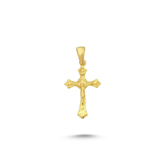 14K Gold Cross Charm Necklace